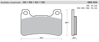 2 X SBS Rennbremsbeläge vorn 809DC Honda CBR1000RR...