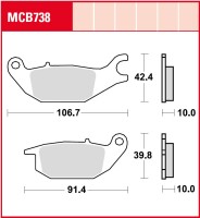 Lucas TRW Bremsbeläge hinten MCB738 für Honda...
