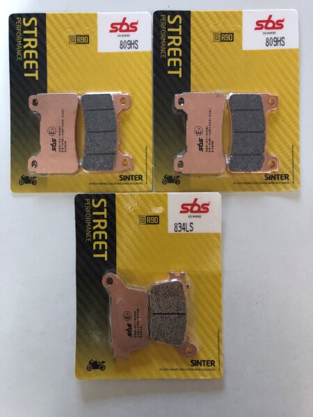 3 X SBS Bremsbeläge vorn hinten 809HS 834LS für Honda CBR1000RR Bj.2006-2016