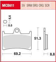 2 X TRW Lucas Bremsbeläge vorn MCB611SV Yamaha FZS...