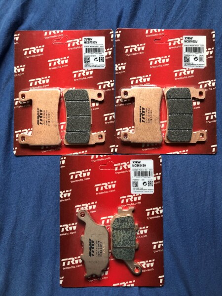 3 X TRW Lucas Bremsbeläge vorn+hinten MCB703SV MCB634SH Honda CBR600F Bj.1999-2007 PC35