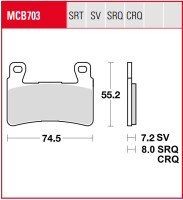 3 X TRW Lucas Bremsbeläge vorn+hinten MCB703SV...