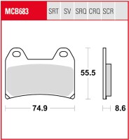 2 X TRW Lucas Bremsbeläge vorn MCB683SV Ducati 1000...