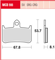 2 X TRW Lucas Bremsbeläge vorn MCB593SV Honda...