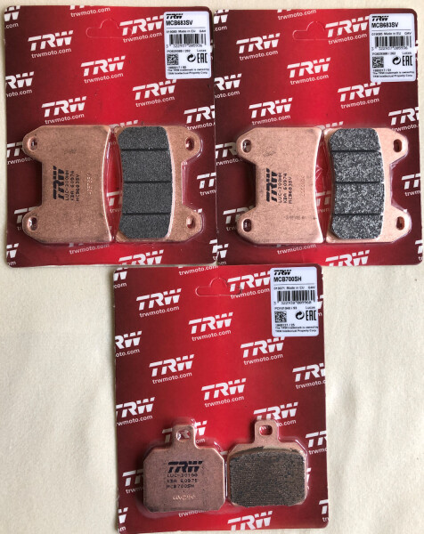 3 X TRW Lucas Bremsbeläge vorn+hinten MCB683SV MCB700SH für Aprilia RSV 1000 R Tuono Bj.2002-2008 RP RR