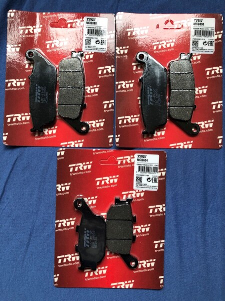 3 X TRW Lucas Bremsbeläge vorn+hinten MCB598 MCB634 für Kawasaki Z 750 L, M Bj.2007-2014 ZR750L