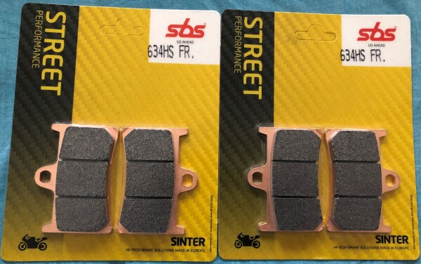2 X SBS Bremsbeläge vorn 634HS für Yamaha TZ 125 Bj.1994-2003