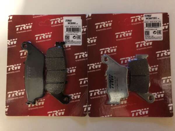 2 X TRW Lucas Bremsbeläge vorn hinten MCB598 MCB672EC für Yamaha WR125 R, X ab Bj.2009