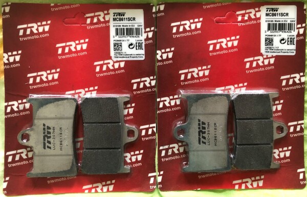 2 X TRW Lucas Bremsbeläge vorn MCB611SCR für Yamaha YZF-R1 Bj.1998-2006 RN01-04-09-12
