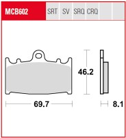 2 X TRW Lucas Bremsbeläge vorn MCB602SV Suzuki GSXR...