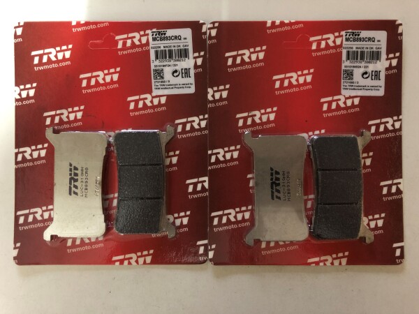 2 X TRW Lucas Rennbremsbeläge vorn MCB893CRQ für Honda CBR1000RR Bj.2017-2022
