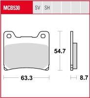 3 X TRW Lucas Bremsbeläge vorn+hinten MCB611SV MCB530SH Yamaha YZF 600 R Thunder Cat Bj.1996-2002 4TV 4WD