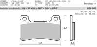 2 X SBS Bremsbeläge vorn 809RST für Honda...