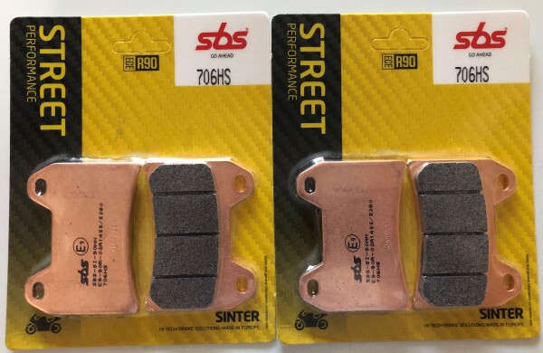 2 X SBS Bremsbeläge vorn 706HS Aprilia RST 1000 Mille Futura Bj.2001-2004