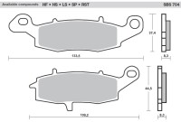 2 X SBS Bremsbeläge vorn 704SP 705SP Kawasaki ER-6F...