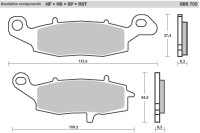 2 X SBS Bremsbeläge vorn 704SP 705SP Kawasaki KLE 650 Versys Bj.2007-2014