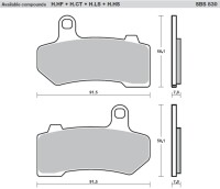 1 X SBS Bremsbeläge hinten 830H.LS für HARLEY...