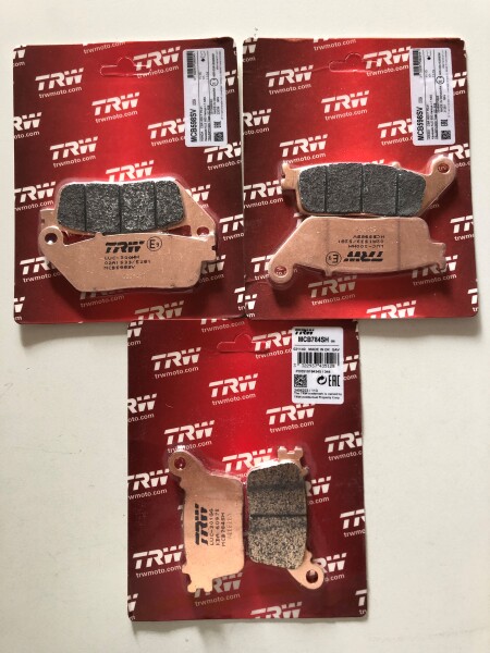 3 X TRW Lucas Bremsbeläge vorn+hinten MCB598SV MCB784SH Honda CBR600F Bj.2011-2013 PC41 ohne ABS