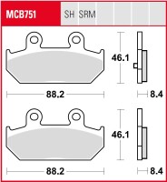 3 X TRW Lucas Bremsbeläge vorn+hinten MCB598SRM MCB751SRM für alle Suzuki AN 650 Burgman Bj.alle