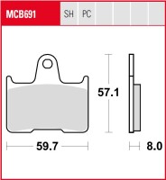 3 X TRW Lucas Bremsbeläge vorn+hinten MCB789SV MCB691SH Kawasaki GTR 1400 Bj.2007-2017