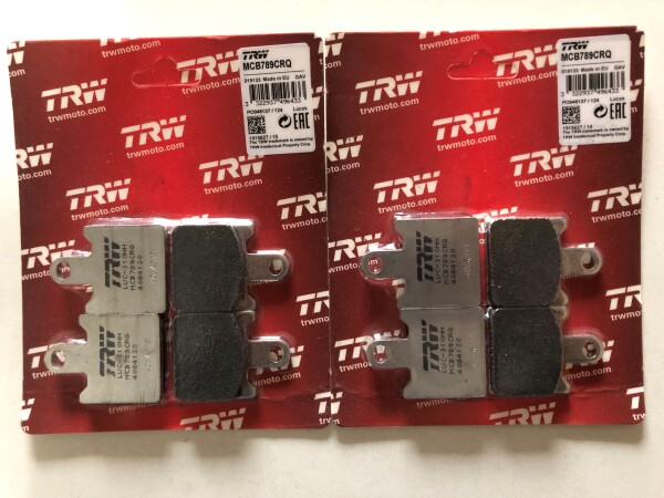 2 X TRW Lucas Rennbremsbeläge vorn MCB789CRQ für Kawasaki ZZR1400 Bj.2006-2015
