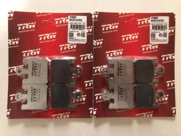 2 X TRW Lucas Rennbremsbeläge vorne MCB742CRQ für Kawasaki ZX12R Bj.2004-2006