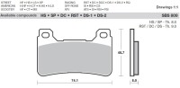 3 X SBS Bremsbeläge vorn+hinten 809RST 834LS...