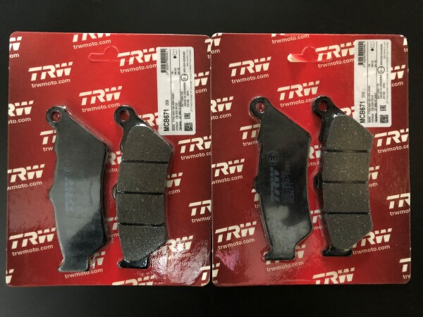 2 X TRW Lucas Bremsbeläge MCB671 Organisch für Aprilia ETV 1000 CapoNord Bj.2001-2009