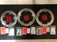 3 X Brembo Bremsscheiben Bremsbeläge Schrauben...