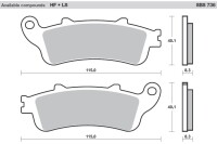 3 X SBS Bremsbeläge vorn+hinten 735HS 736LS für Honda VFR 800 FI, VTEC Bj.1998-2005