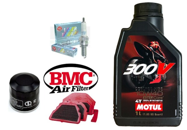 Leistungssteigerung+TUNING KIT+Inspektionsset MOTUL Öl+Ölfilter+BMC+NGK IRIDIUM für Kawasaki ZX10R Bj.2004-2005
