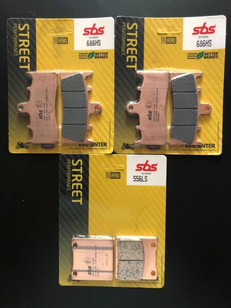 3 X SBS Bremsbeläge vorn+hinten 686HS 556LS für Suzuki GSF 1200 Bandit -S Bj.2001-2005