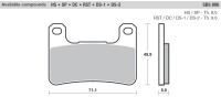 2 X SBS Bremsbeläge vorn 806HS für Kawasaki...