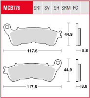Bremsbeläge TRW Lucas 3X vorn+hinten MCB776SV MCB634SH Honda CB1300 SA ABS Bj.2005-2013