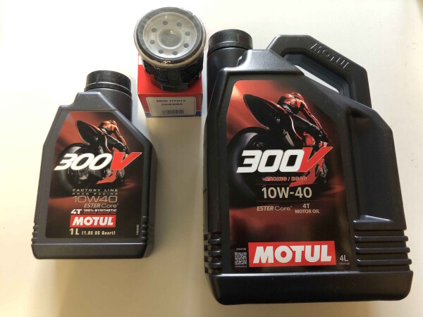 Ölwechselkit MOTUL Öl 300V 10W-40+Ölfilter für Yamaha XV 1900 A Midnight Star Bj.2011-2016