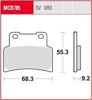 Bremsbeläge TRW Lucas 2X vorn MCB785 organisch für Aprilia SMV 750 Dorsoduro Bj.2008-2017