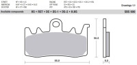 Bremsbeläge SBS 3X vorn+hinten 841RST 900HS für Triumph 2500 Rocket 3 GT, R Bj.2019-2023